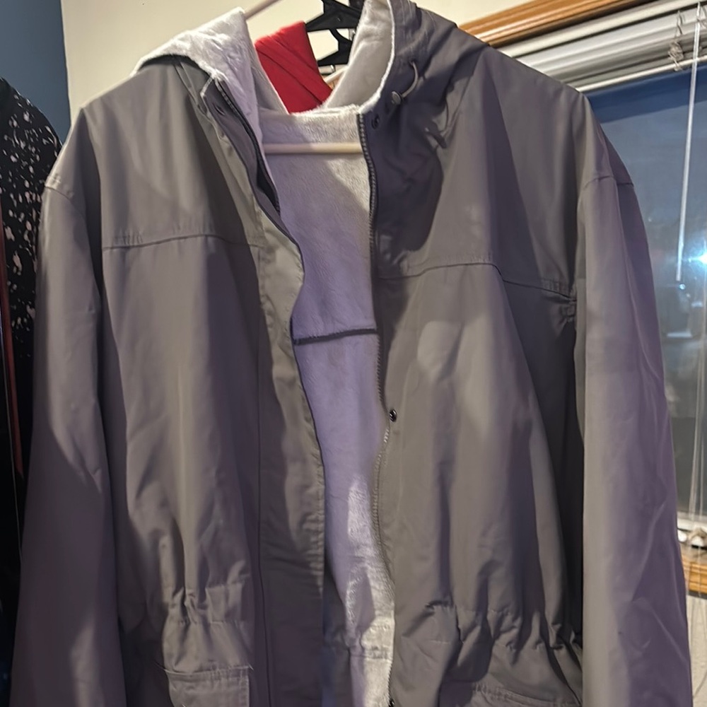 Men's Gray Hooded Jacket